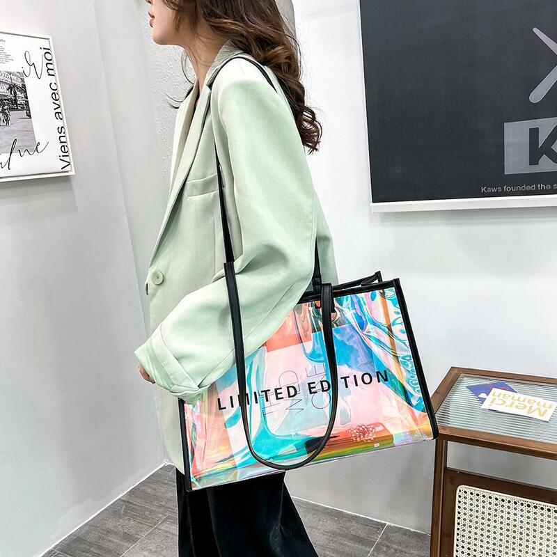 Borsa da donna in PVC trasparente borsa a tracolla per tutto il fiammifero di moda borsa da viaggio per donna donna Shopping all'aperto