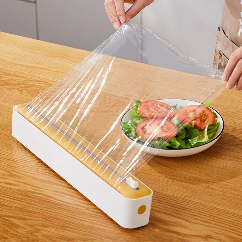 Dispensador de película transparente, soporte de papel de aluminio, rollo para el hogar, Base de ventosa única, envoltura de plástico
