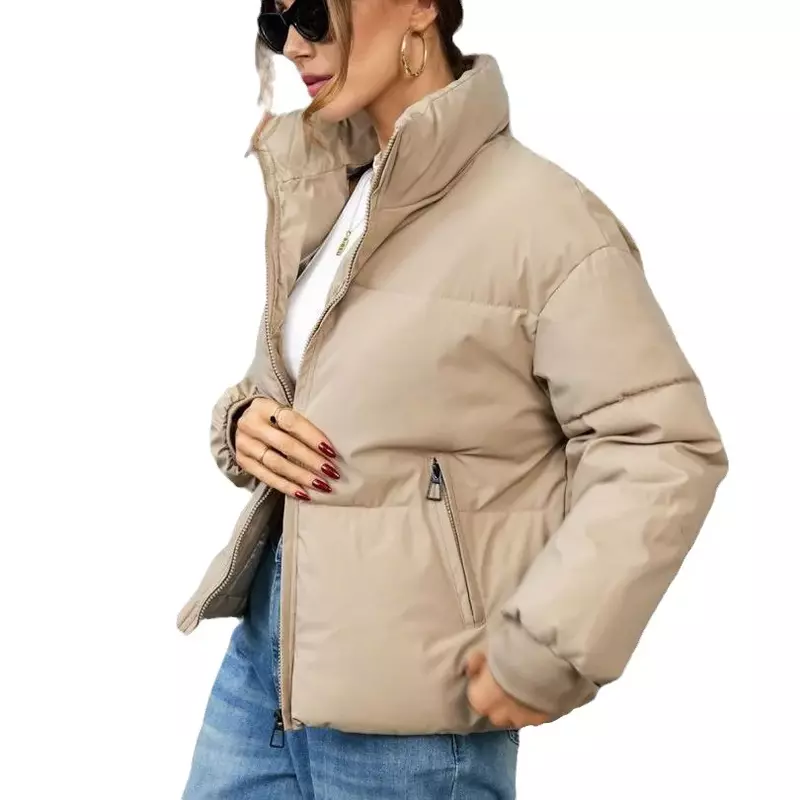 Parka de algodão solto feminino, casaco de pão quente emagrecedor, casaco outono-inverno