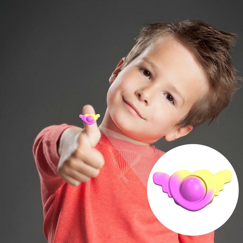 Anillo de silicona para dedo, juguete sensorial, colorido, Fidget, juguete para niños