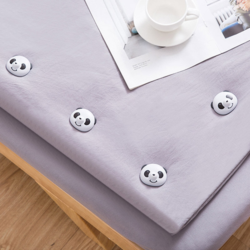 Juego de Clips antideslizantes para sábanas de cama, Set de 4 unidades de sujetadores con diseño de Panda bonito, soporte para sábanas, edredón y calcetines, fijador de colchón