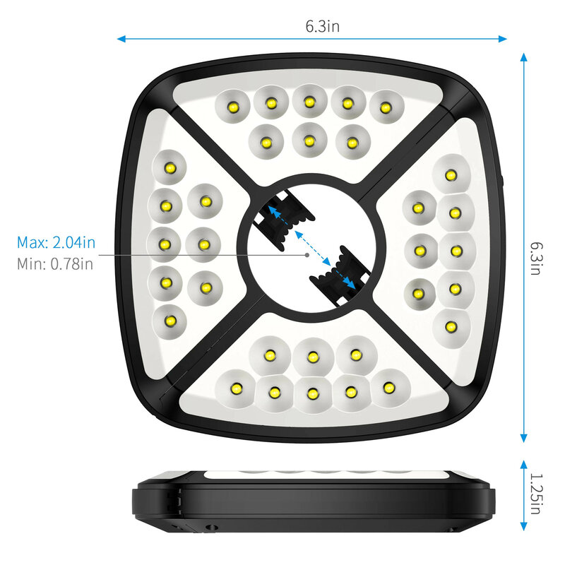 Luces LED de sombrilla recargables por USB, 2 modos, 5200mAh, 72 horas de iluminación, impermeables, para jardín, playa, Camping