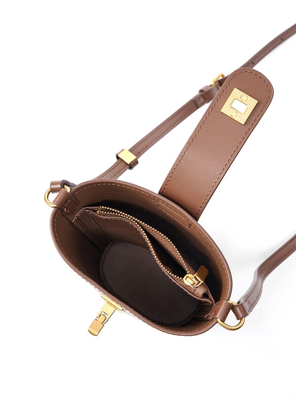 Senso de luxo mini bolsa para celular para senhoras, bolsa tiracolo de couro, casual e versátil bolsa de couro versátil