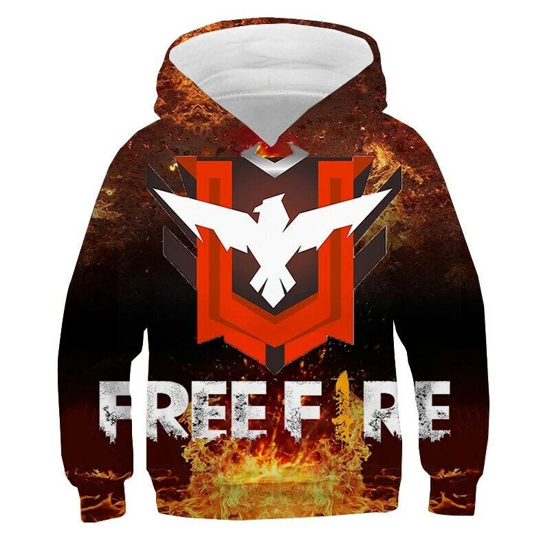 Children Free Fire 3D Hoodies Video Game Print Sweatshirt Boys Autumn Pullover Sudadera Kids Clothes Girls Casual Hooded Tops