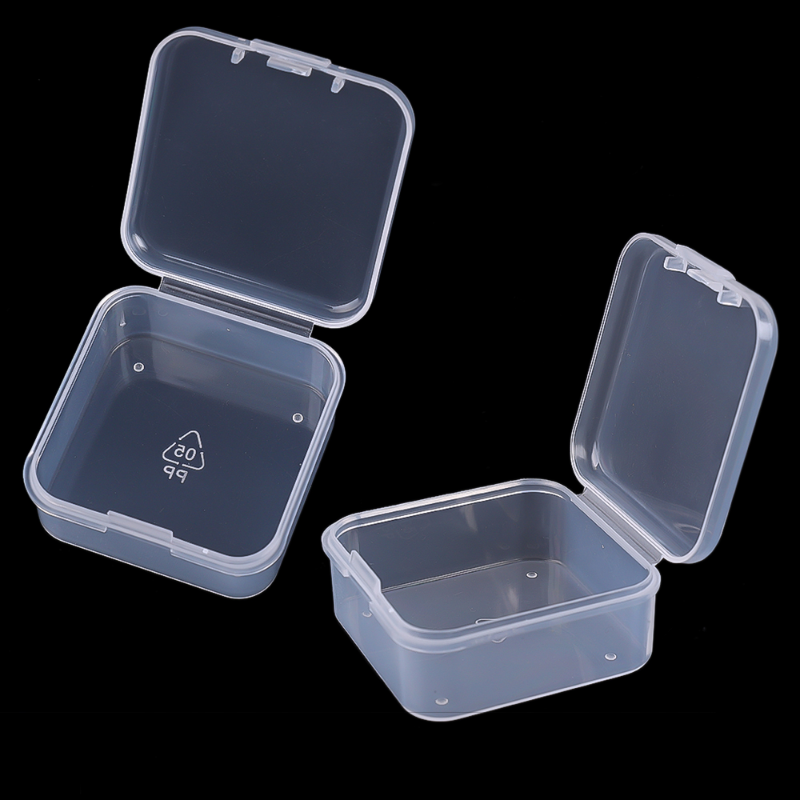 30PCS Flip Seal Plastic Dustproof Storage Case Square Clamshell Clear Box Jewelry Storage DIY Jewelry Packag Display Container