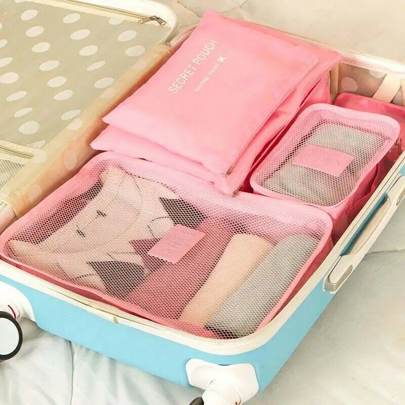 Travel storage bag suitcase clothing organizer bag set Clothing Organizer bag six-piece storage travelling packing cubes