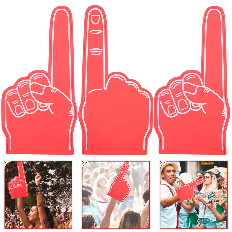 Espumaderas de dedo para fiesta deportiva, accesorios de favores de mano, número de animadora, eventos, animación, pompones de fútbol