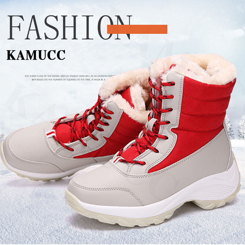 Women ankle Boots Waterproof Winter Shoes Women Snow Boots Platform Keep Warm Ankle Winter Boots With Thick Fur Heels  Mujer2022