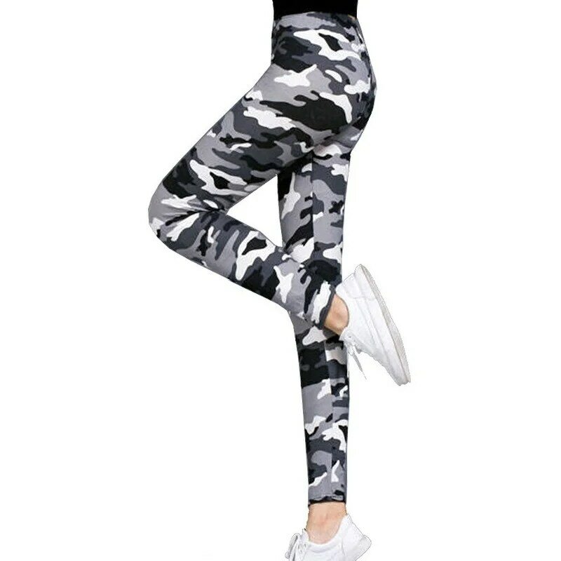 Camuflagem legging mulheres de cintura alta leggings de fitness mulheres impressão de leite de seda leggings calças femininas sa0029