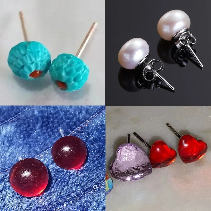 Brinco de aço inoxidável Studs para fazer jóias, Post em branco, Pins base com brinco Plug, Ear Back Connector, DIY, 50-100Pcs por lote