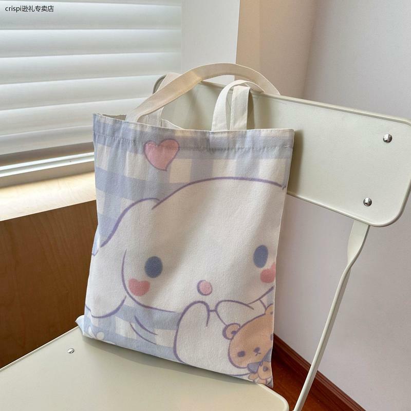 Kuromi-Bolso de mano de Anime Sanrio, bolsa de lona circundante, bolso escolar para estudiantes, bolsa de gran capacidad, libro de embalaje
