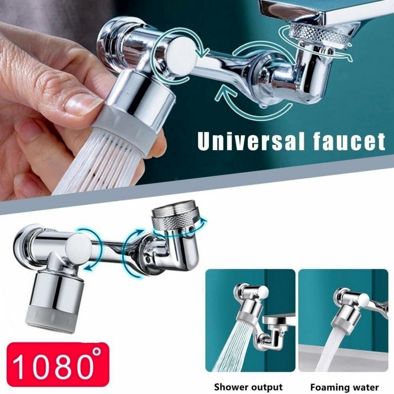 Universale 1080 ° ruota rubinetto della cucina Extender aeratore plastica Splash Filter cucina lavabo rubinetto Bubbler ugello braccio robotico