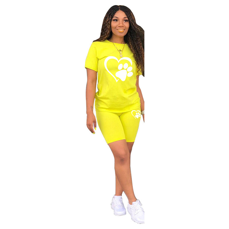 Summer Sexy Fashion T-Shirt Shorts Ladies O-Neck Tee Short Sleeve Tops Pullover Female Tracksuit Bodycon Two Piece Set 2024