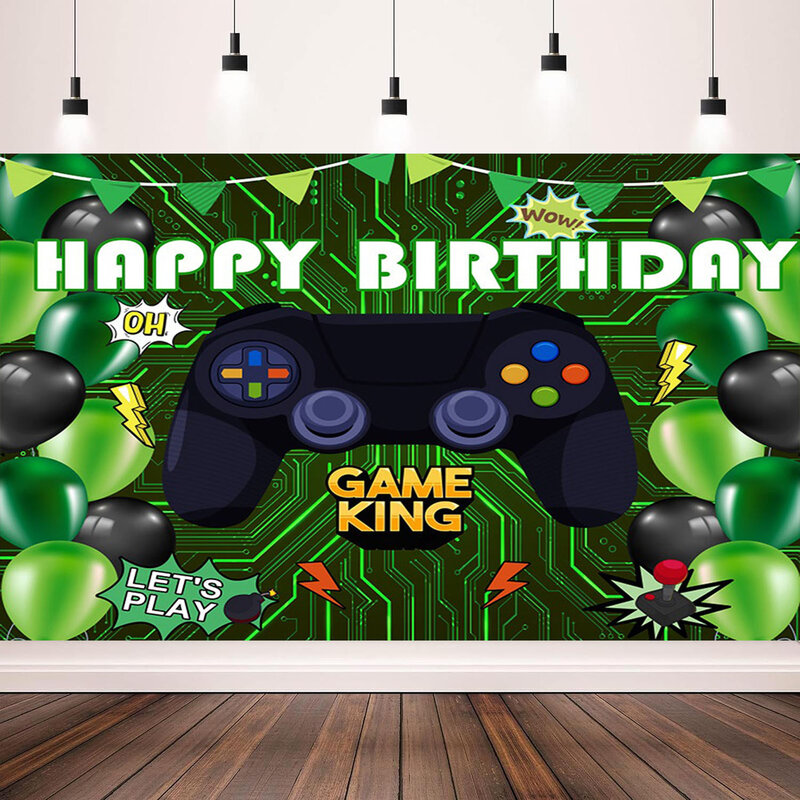 Game On Baby Boy Birthday Hot Video Electronic Game Photography Background Decor Photo Studio Backdrop Photocall Photographic