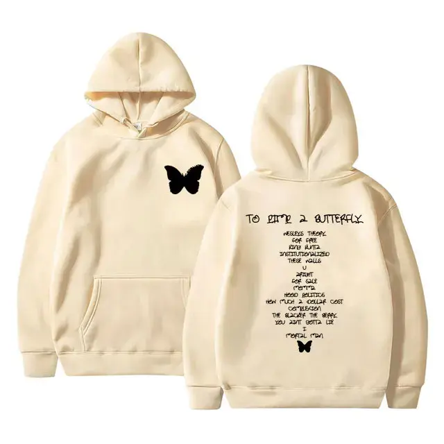 Kendrick Lamar, um ein Schmetterlings album Grafik Hoodie Männer Frauen Hip Hop Vintage Sweatshirts Trend Mode lose Pullover zu pimpen