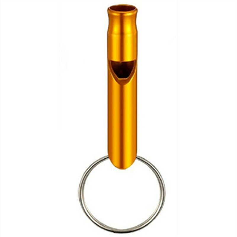 Hiking Keychain Whistle Outdoor 1pc Training 45*8mm Aluminum Alloy Distress Feeding Helper Pet Survival For Birds