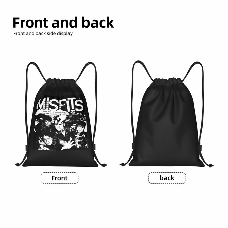 중금속 Misfits 해골 복조리 백팩 스포츠 체육관 가방, 펑크 록 밴드, 쇼핑 백팩, 남녀공용