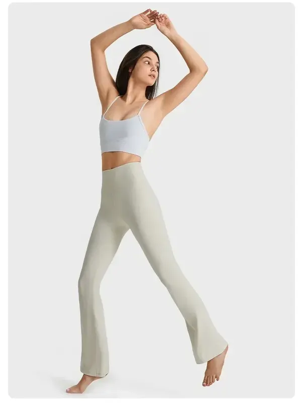 Lemon Groove-pantalones acampanados elásticos de cintura alta para mujer, Leggings de Yoga para correr, Fitness, delgados, ajustados, piernas anchas