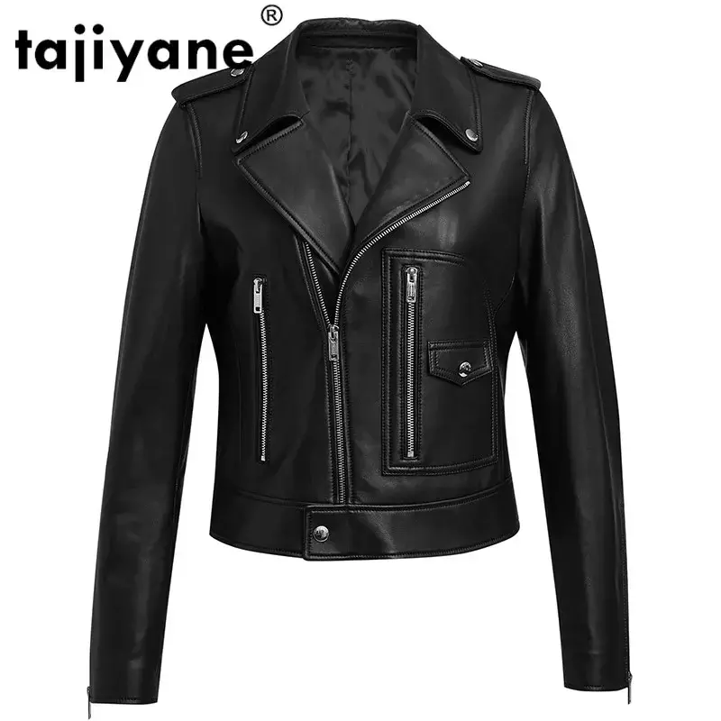 Женская мотоциклетная куртка Tajiyane, куртка из натуральной овечьей кожи, одежда для женщин, A400158 WPY757, на осень