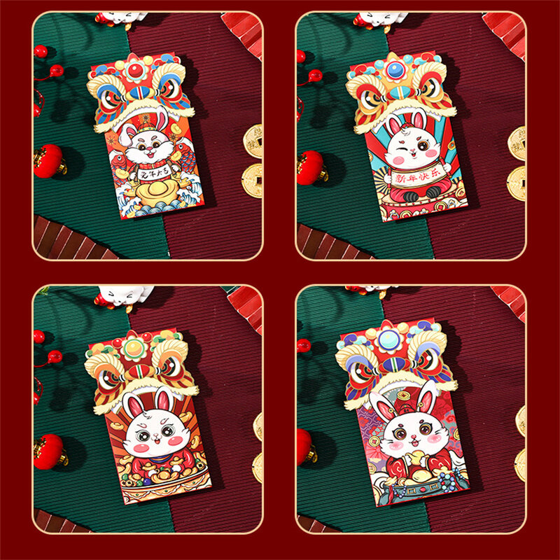 Pakiet ślubny pakiet pieniędzy królik rok czerwony pakiet Chiny Red Treasure roczny pakiet upominkowy prezent dający czerwony pakiet kreatywny