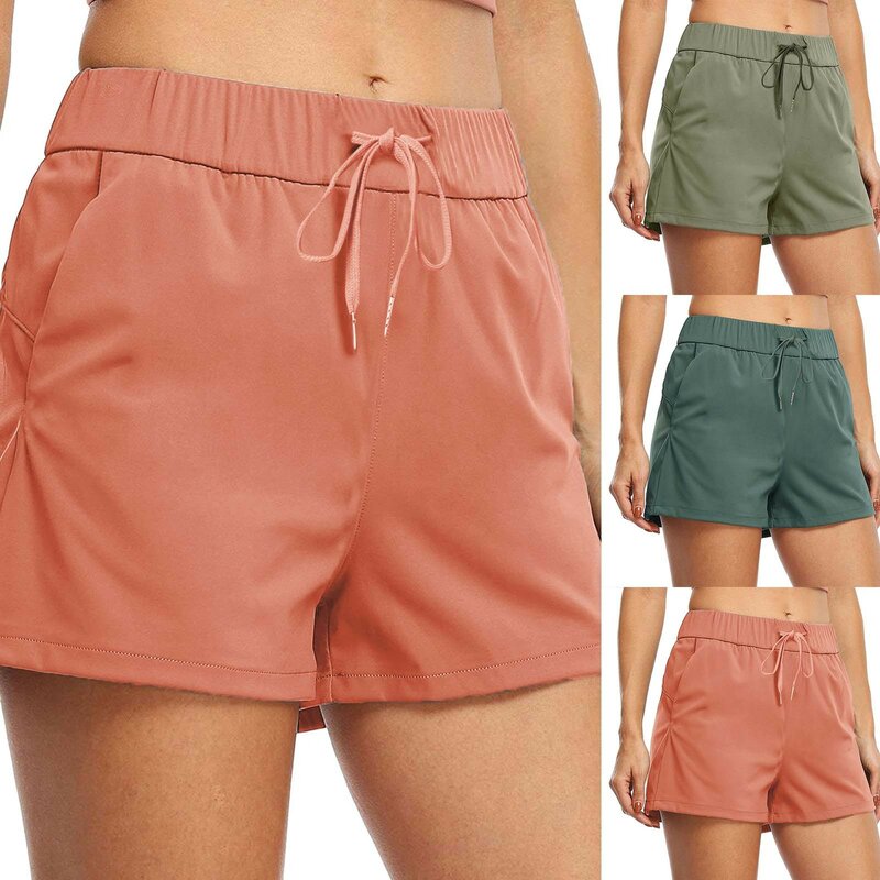 Pantalones cortos deportivos finos para mujer, Shorts transpirables, antiexposición, holgados, de secado rápido, para gimnasio