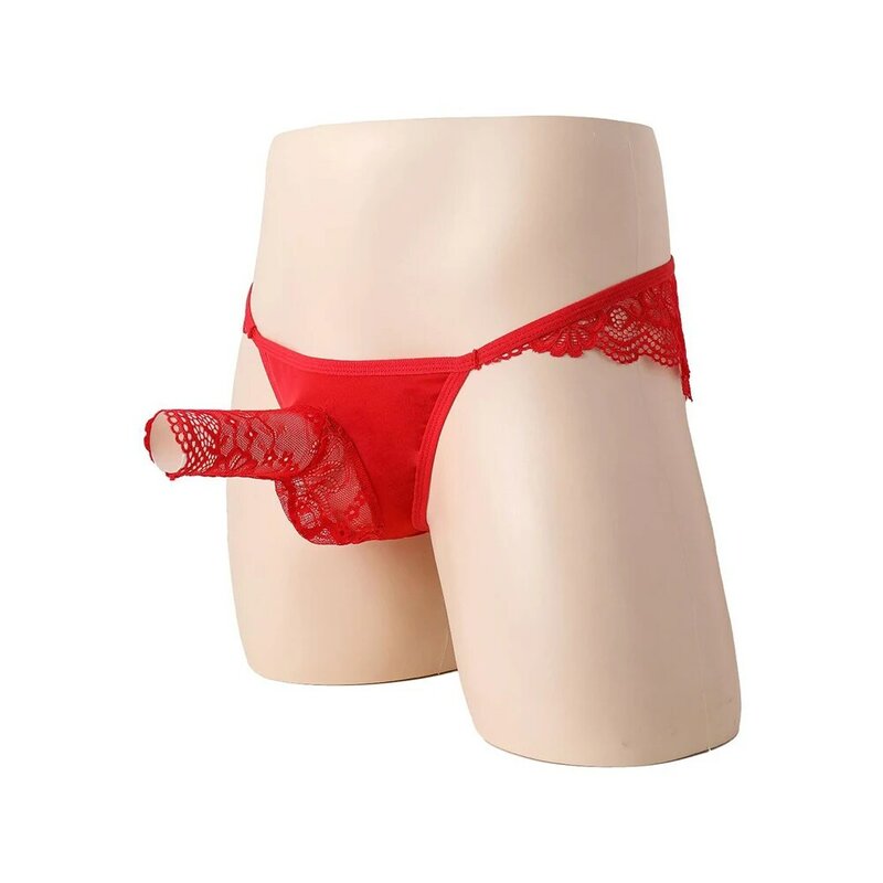 Ropa interior Sexy para hombre, Tanga de cintura baja, bragas cortas de color rojo, azul, negro y rosa, bolsa suave, 1 piezas