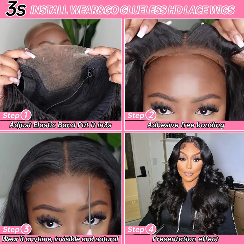 5x5 glueless pre cut pre plucked wave wig  30 inch black hd lace frontal wig human hair  transparent lace curly loose wave wig