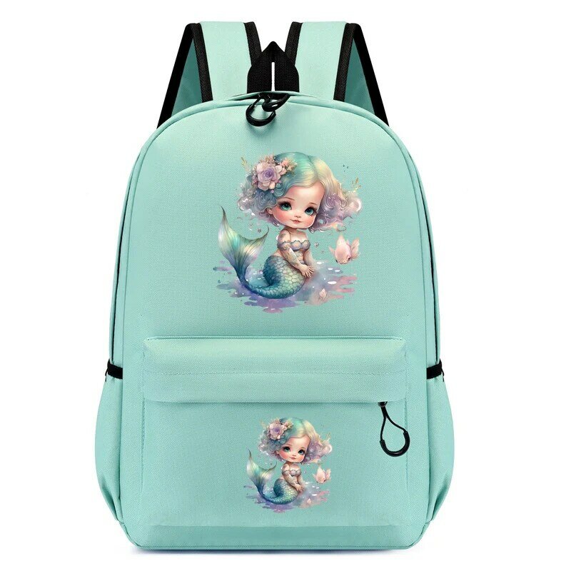 Mermaid Backpack para crianças, Jardim de infância Schoolbag, Kids Cartoon Bags, Student Bookbag, Travel Bag, Cute, Mermaid