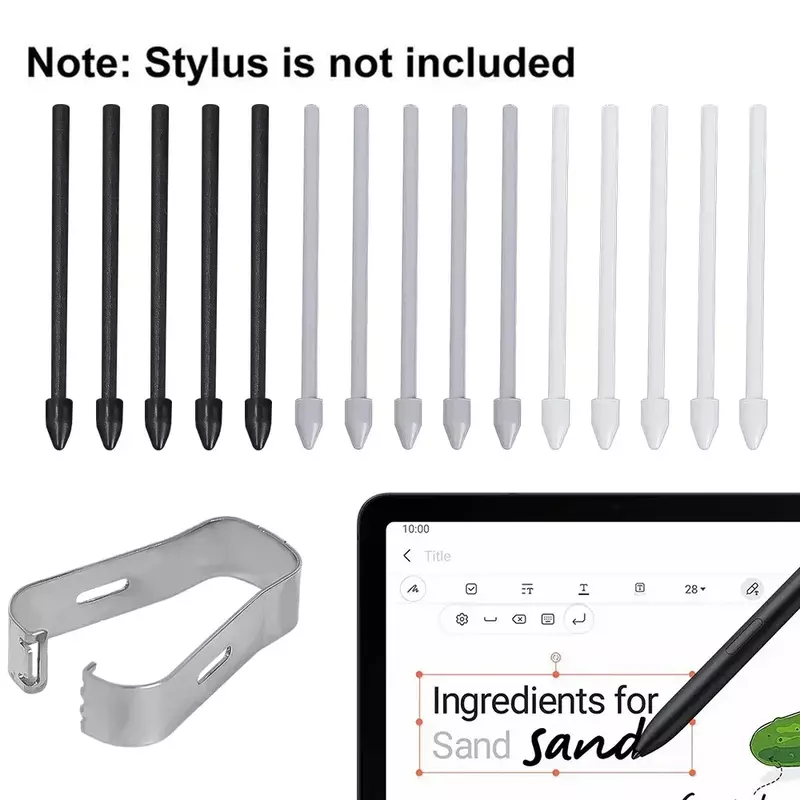 Replacement Pencil Tips for Samsung Galaxy Tab S6 S7 S21 S22 S23 S24 Note 10 20 S Pen SPen Nibs with Removal Tweezer Refill Set