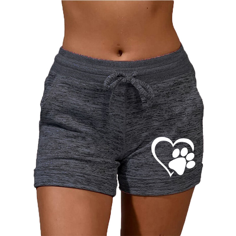 Pantalones cortos de algodón para mujer, Shorts de cintura alta, secado rápido, deportivos, Fitness, Yoga, informales, talla grande, con cordón