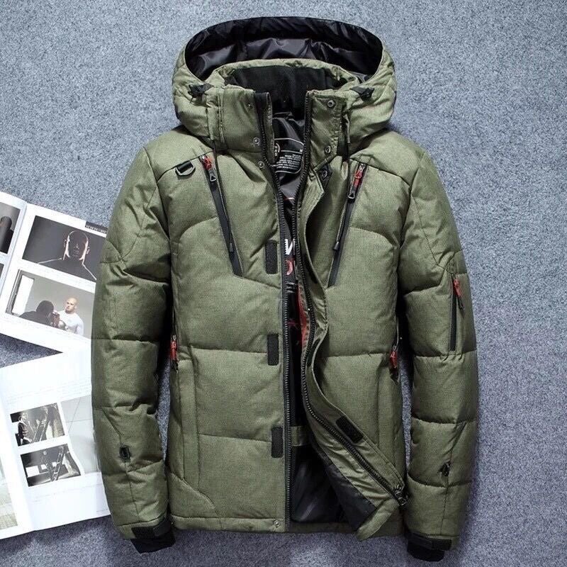 겨울용 따뜻한 방풍 다운 재킷 남성용, 두꺼운 한국 스타일, 남성 및 학생용 다운 재킷