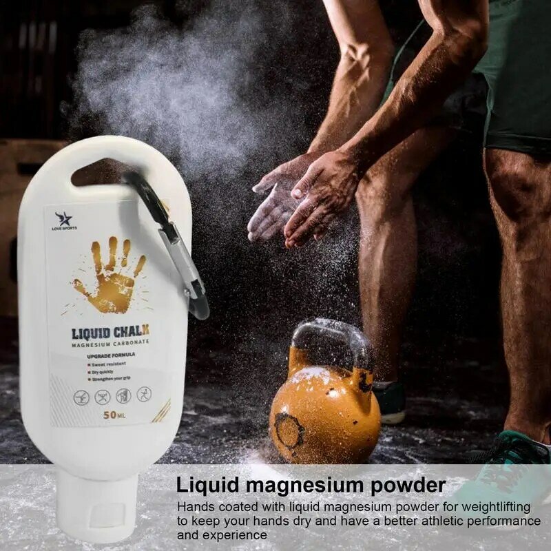 Poudre de Magnésium Liquide de dehors, Crème Antidérapante, Grip, Haltérophilie, Fitness, Escalade, Gym, 50 ml, 100ml