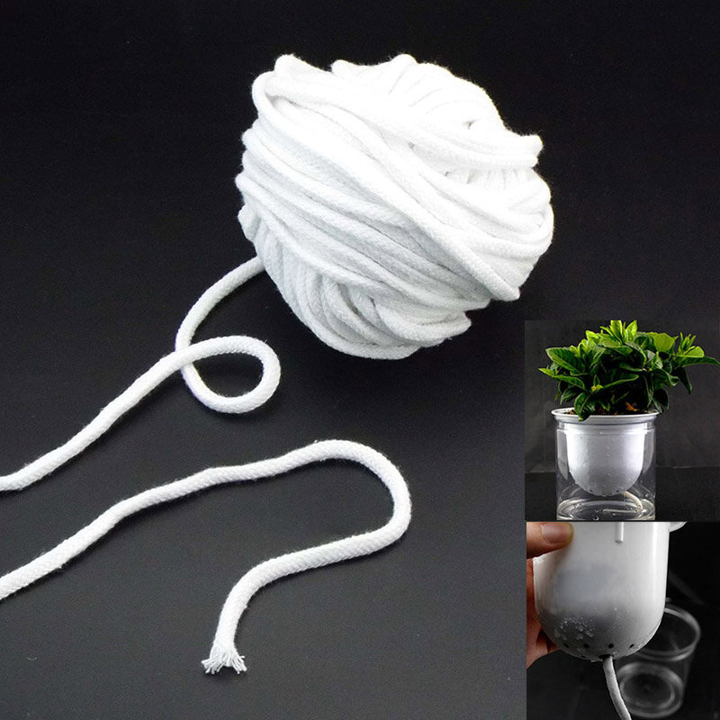 Corda de algodão Wick para rega automática, cabo de liberação lenta automática, vaso de plantas em vaso, sistema de irrigação por gotejamento, B4, 3mm, 4mm, 5mm