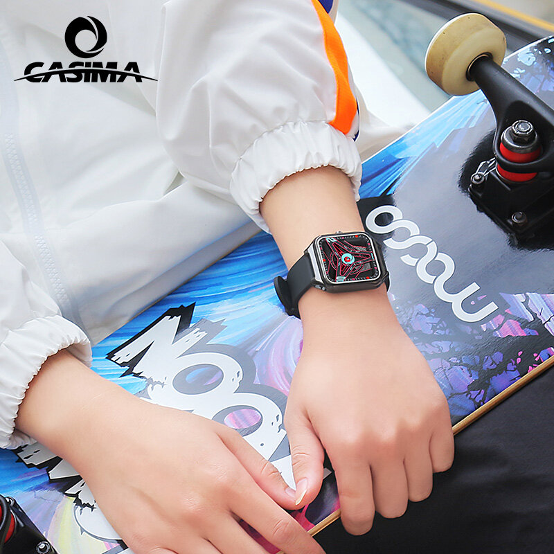 Модные кварцевые часы для студентов с квадратным циферблатом и силиконовым ремешком для отдыха мужские и женские стильные креативные наручные водонепроницаемые спортивные часы