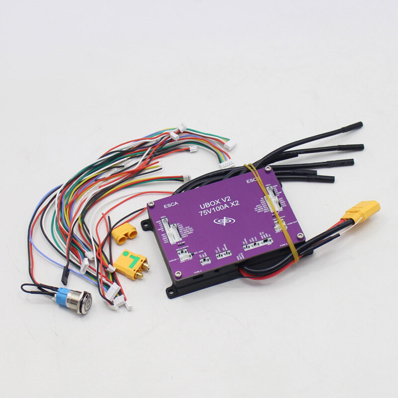 Ubox V2 75V 200A Dual Motor Controller with Bluetooth ADC Adapter Based on 75V300A VESC for Scooter Electric Skateboard Robot