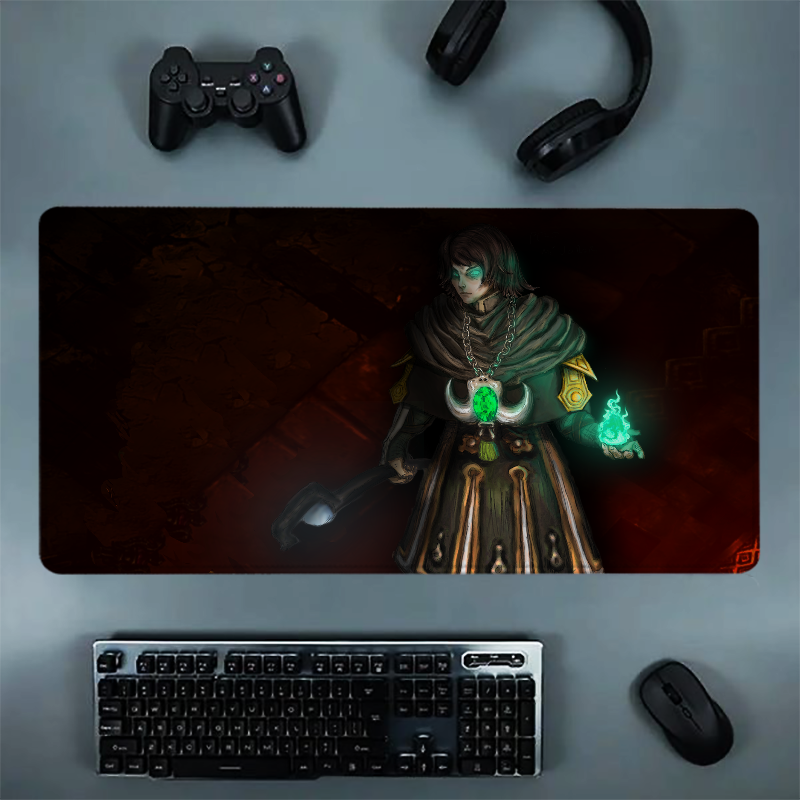 Necromancer Large Mouse Pad Anime Computer Accessories Mousepad Gamer Deskmat Game Mats Gaming Desk Mat Mause Office Pads Pc Xxl