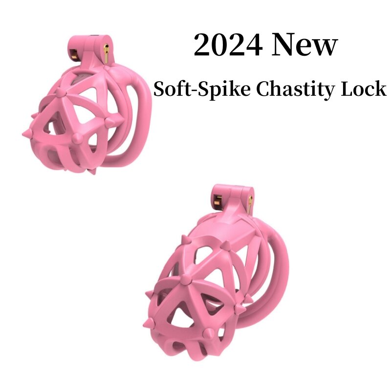 New Pink Male castity Restraint con punte morbide a doppia testa traspirante CB Lock gabbia per cazzo leggera BDSM Adult Play 380100