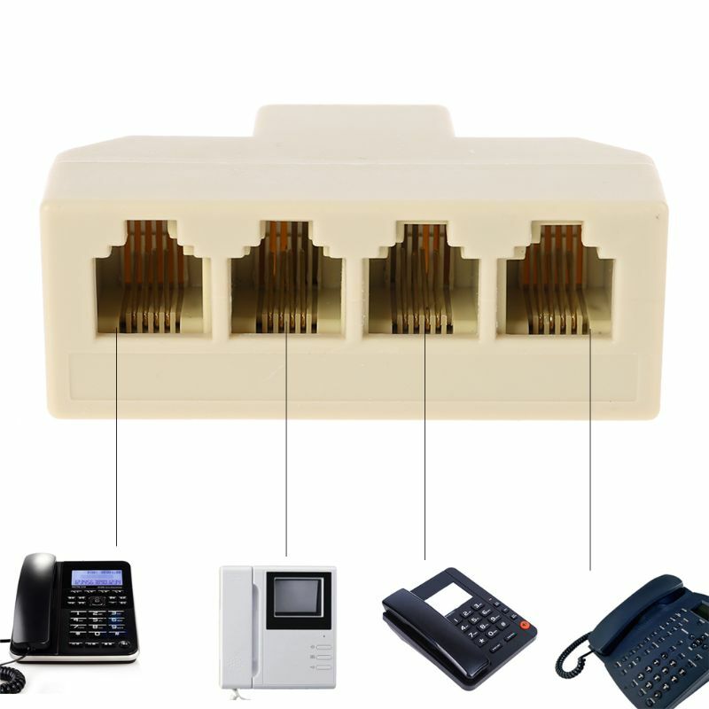 Adaptador tomada parede rj11, divisor linha telefônica, tomada parede 1 a 4, adaptador conversor modular para