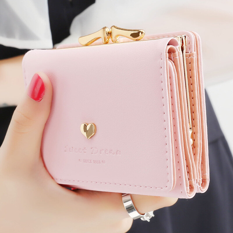 女性のための小さなハートの財布,カードホルダー,ミニ女性のファッション,女性の財布,ポケットバッグ