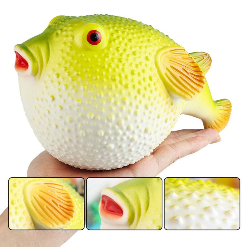Mainan hewan kecil figur puferfish mainan mandi mainan hewan laut melar untuk pengisi keranjang anak-anak dewasa hadiah liburan pesta