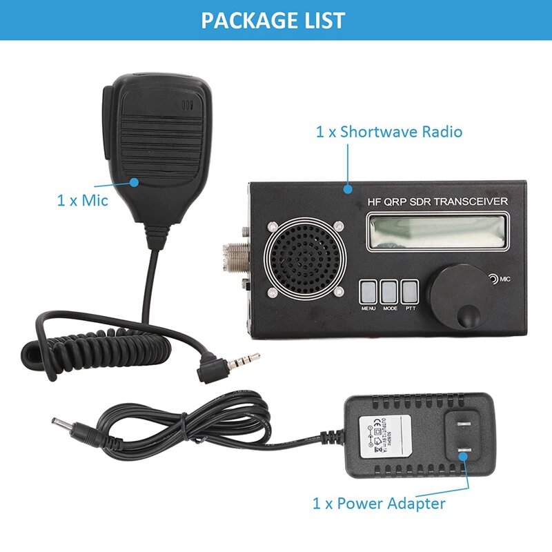 Transcsec radio à ondes courtes, 8 bandes, mode complet, USDR, SDR, QRP, USB, LSB, CW, AM, FM, etc. Mode de réception du signal, prise américaine