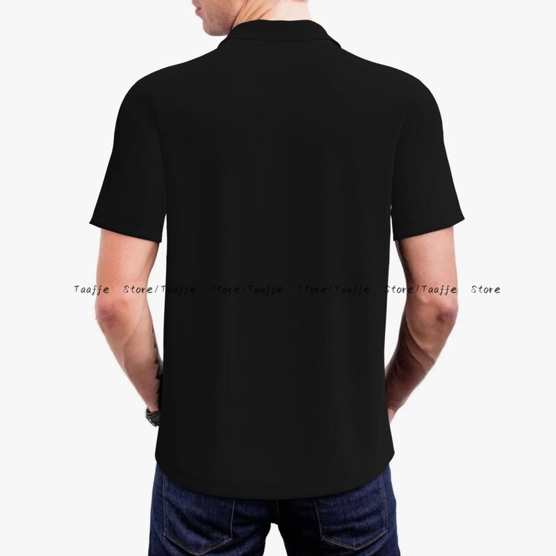Camisa polo preta de bandeira pirata masculina, camiseta casual lapela, blusa de negócios, manga curta
