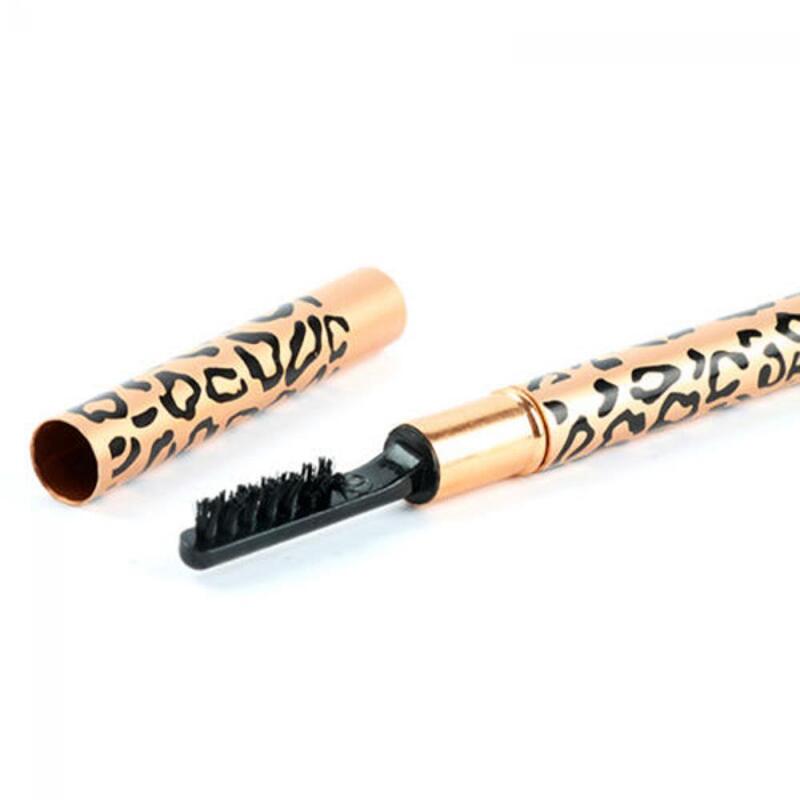Pincel de maquillaje de larga duración para mujer, resistente al agua, delineador de Ojos de leopardo
