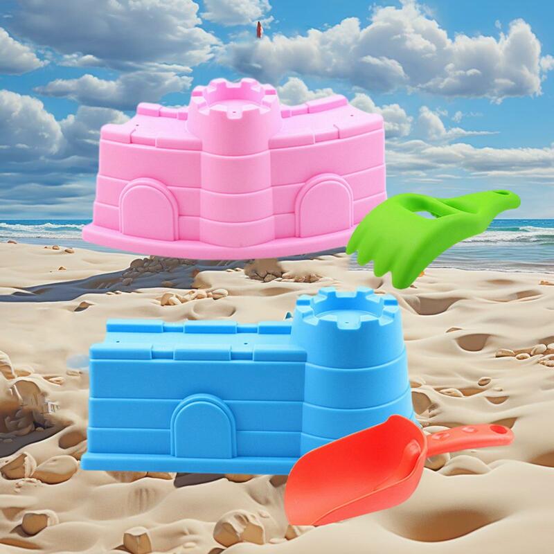 Castle Building Kit Beach Sand Toys Set for Kids Pretend Play Interactive Beach Accessory Snow Toys Sandbox Toys for Toddlers