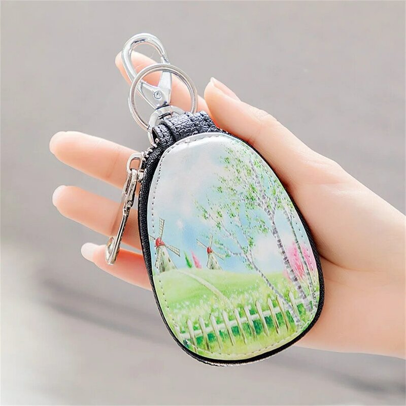 Fashion Cartoon Women Key Bag Girl Students Leather Key Wallets Key Case For Car Key Chains Cover New Lovely Key Holder Purse