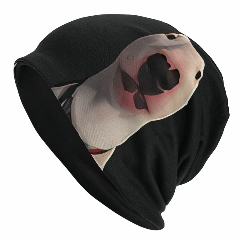 Topi kupluk uniseks tahan angin, topi beanie tipis musim gugur anjing besar wajah Bull Terrier