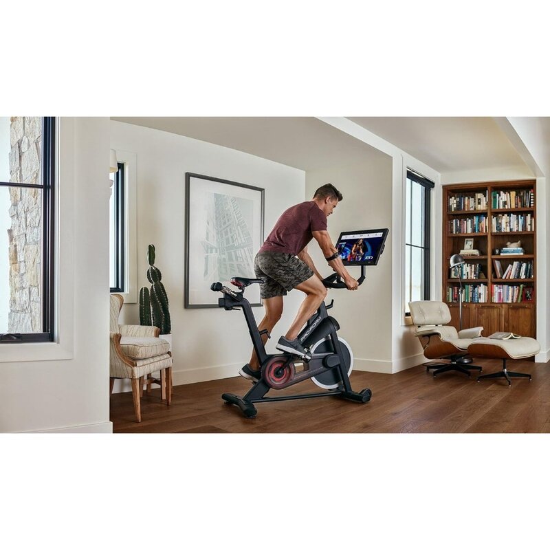 Indoor Studio Bike Pro with HD Touchscreen and 30-Day Family Membership, 142 Pounds, Black
