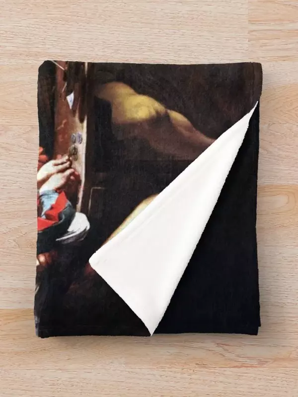 Caravaggio The Calling of Saint Matthew Throw Blanket christmas gifts blankets ands Blankets