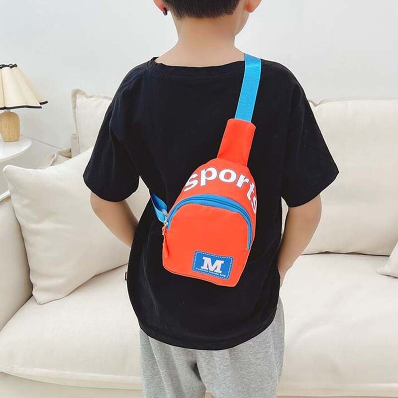 Nylon Kids Chest Bag Cute Large Capacity Letter M Children Crossbody Bag Coin Purse Handbag Outdoor Travel Shoulder Bag Outdoor
