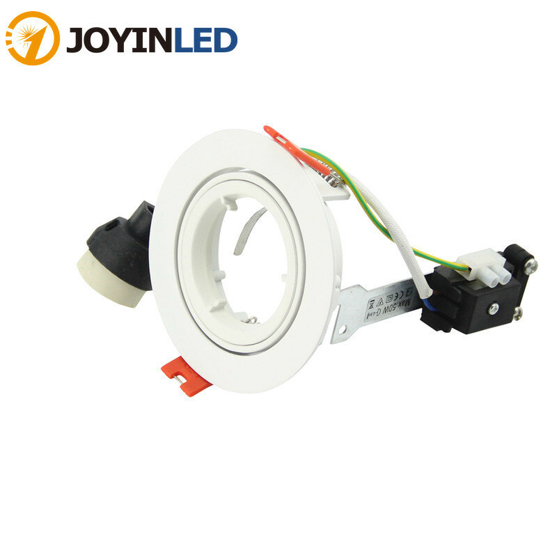 Lampe Halogène Encastrable et Réglable, Cadre de Projecteur LED, Boîtier Rond pour GU10 MR16, Disponible en Blanc et Noir